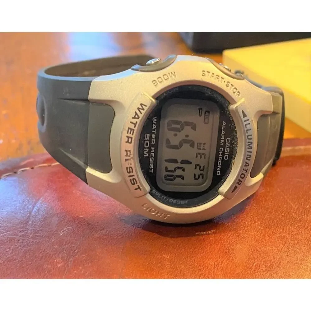 Men's 43mm Casio Alarm Chrono watch, WR 50M, W-42H